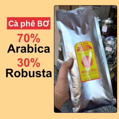 Cà phê 70% Arabica Cầu Đất, 30% Robusta Đắk Lắk có Bơ giá Sỉ